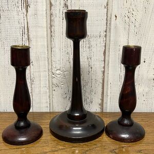 Antique wooden candlesticks